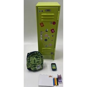 American Girl Doll Lime Green School Locker RETIRED Backpack School Supplies AG